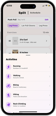 Activity view with live coaching context
